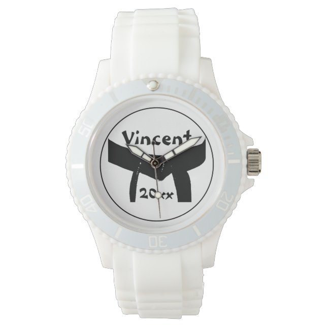 Martialkonst Basic Black Bälte Wrist Watch Armbandsur (Framsida)