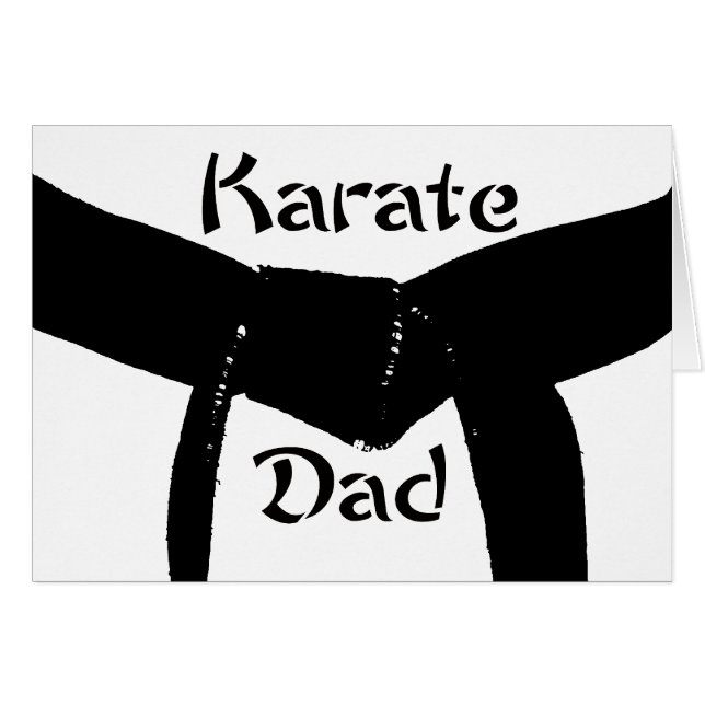 Martialkonst Black Bälte Karate Pappa OBS Kort (Framsidan Horizontal)