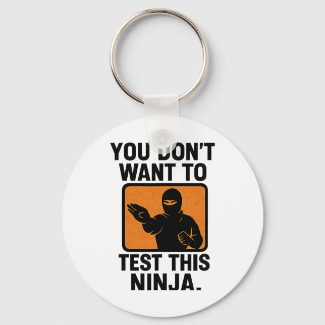 Martialkonst Boxing Ninja Danger Stencil Graphic Nyckelring (Framsida)