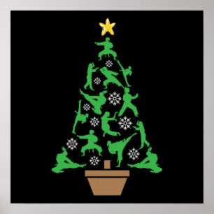 Martialkonst för kvinnor - Girls Karate Julgran Poster