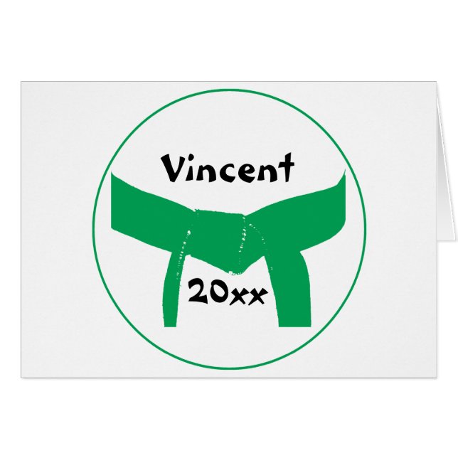 Martialkonst Grönten Bälte Hälsningskort (Framsidan Horizontal)