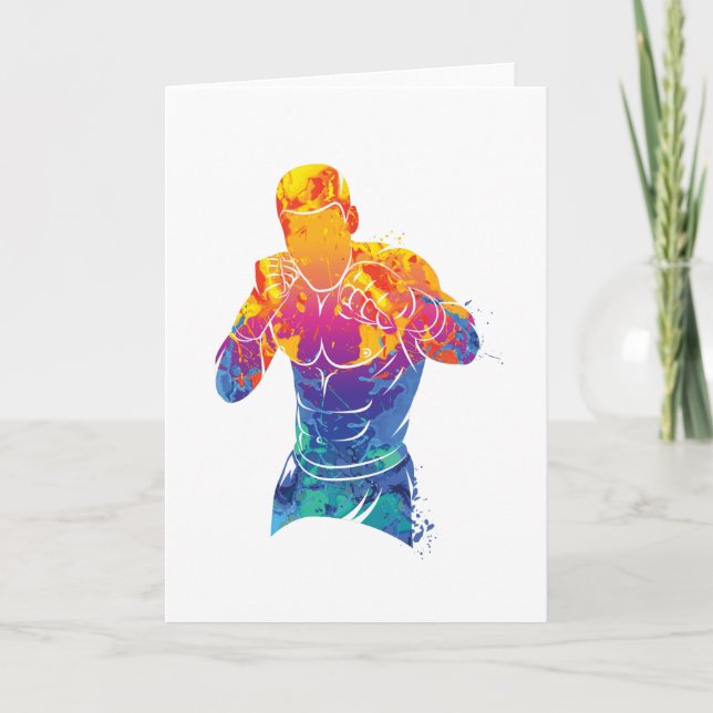 Martialkonst i vattenfärg kort (Framsida)