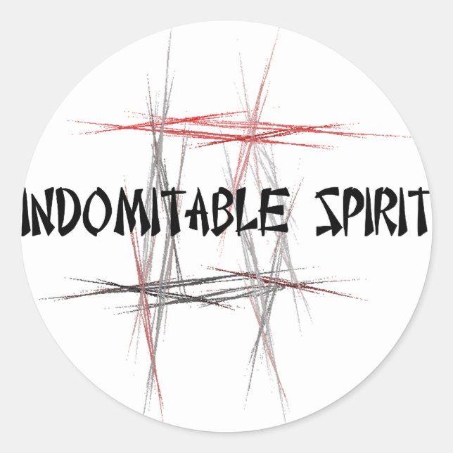 Martialkonst Indomitable Spirit Runt Klistermärke (Framsida)