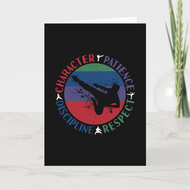 Martialkonst - Karate Core Values Kort (Framsida)