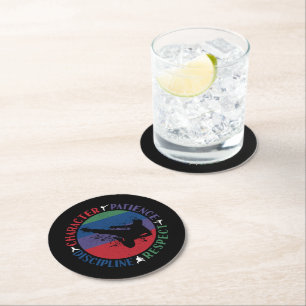 Martialkonst - Karate Core Values Underlägg Papper Rund