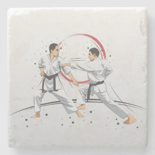 Martialkonst Karate Kambat Fighting eller Sparring Stenunderlägg