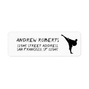 Martialkonst karate logotyp returetiketter returadress etikett