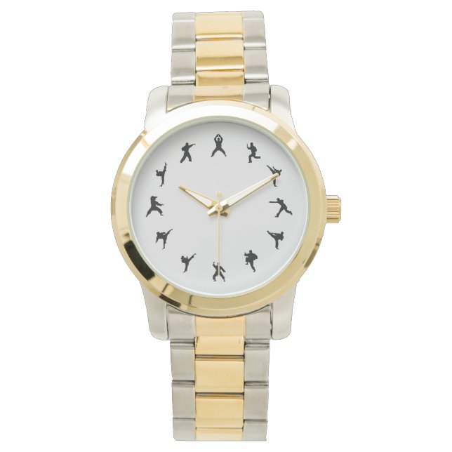 Martialkonst Karate (svart, Grått) Armbandsur (Framsida)