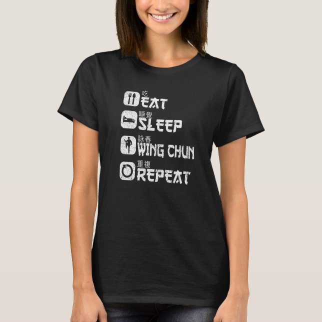 Martialkonst kinesisk Kung fu Eat Ssov Vinge Chun  T Shirt (Framsida)