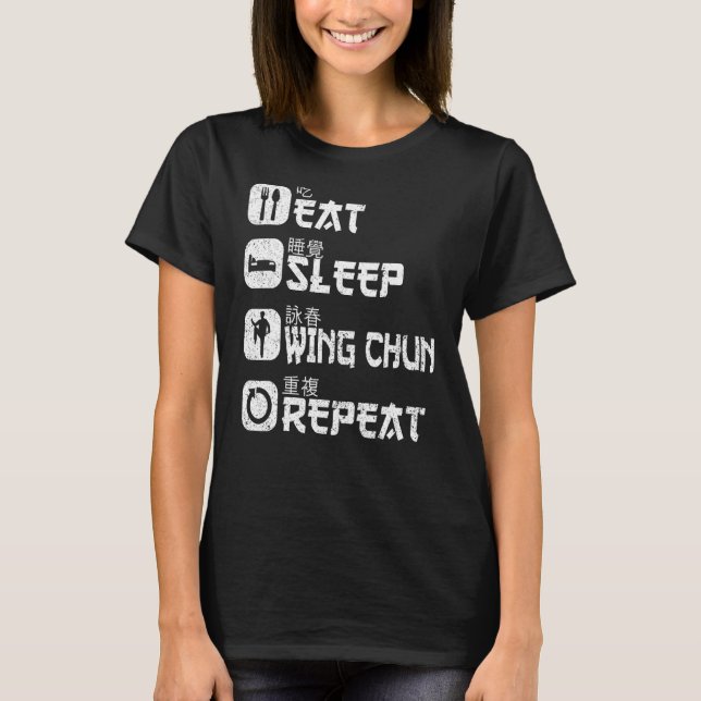 Martialkonst kinesisk Kung fu Eat Ssov Vinge Chun  T Shirt (Framsida)