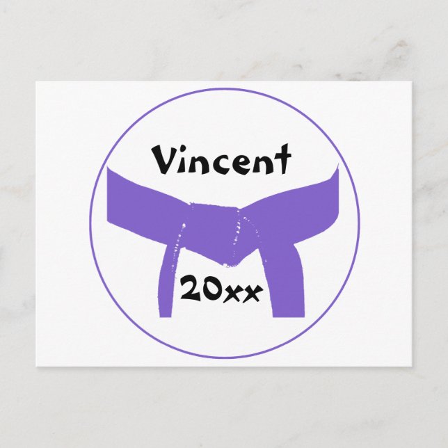 Martialkonst Lila Bälte Vykort (Framsida)