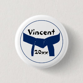 Martialkonst Mörk blått Bälte Knapp