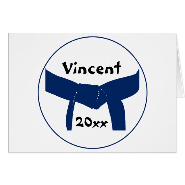 Martialkonst Mörk blått Bälte OBS Kort (Framsidan Horizontal)