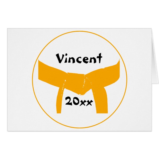 Martialkonst Orangen Bälte OBS Kort (Framsidan Horizontal)