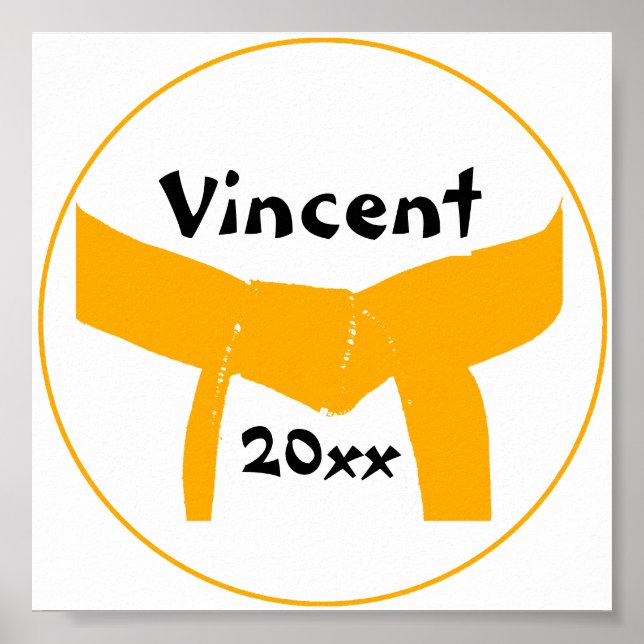 Martialkonst Orangen Bälte Poster (Framsidan)