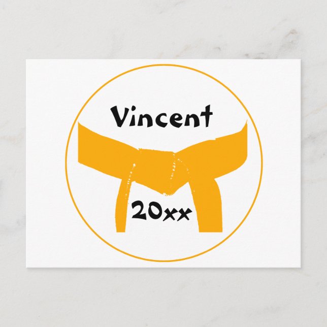 Martialkonst Orangen Bälte Vykort (Framsida)