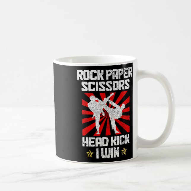 Martialkonst Sten Pappra sax Taekwondo Karate Kaffemugg (Höger)