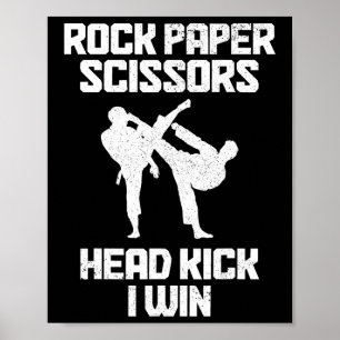 Martialkonst Sten Pappra sax Taekwondo Karate Poster