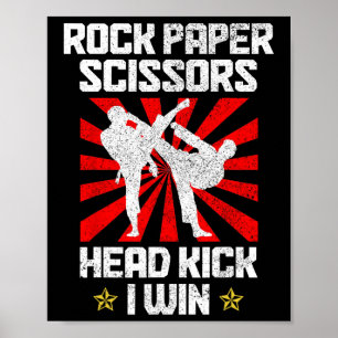 Martialkonst Sten Pappra sax Taekwondo Karate Poster