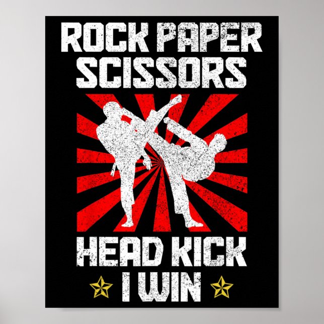 Martialkonst Sten Pappra sax Taekwondo Karate Poster (Framsidan)