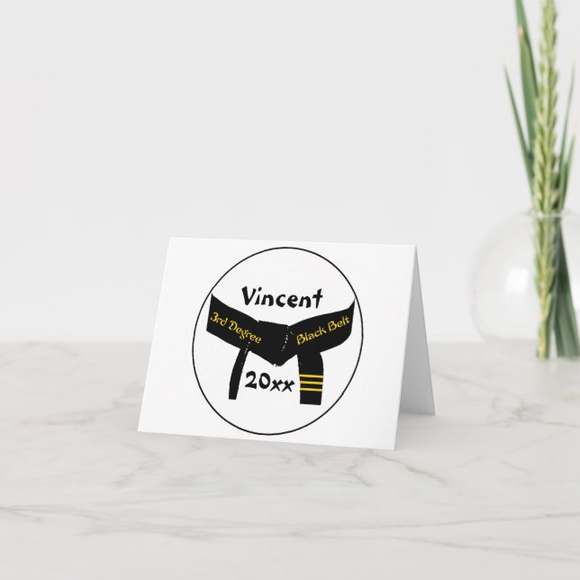 Martialkonst, tredje gradens svart Bälte Kort (Framsida)