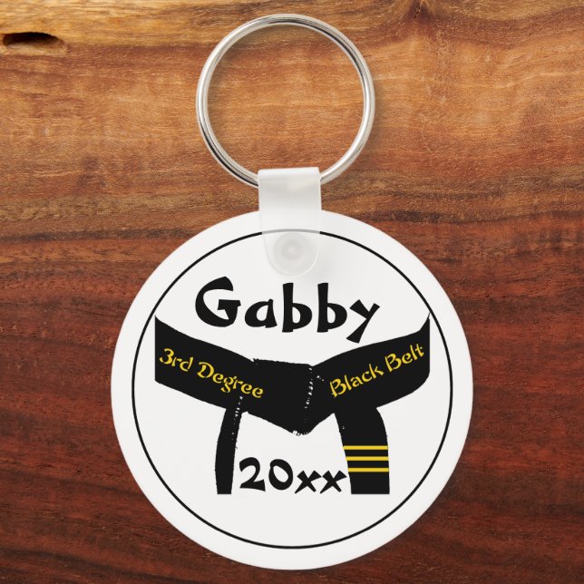 Martialkonst, tredje gradens svart Bälte-nyckelked Nyckelring (Framsida)