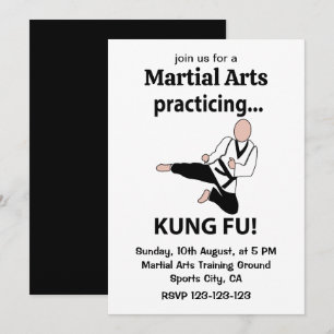 Martialkonsten kung fu Black Bälte Inbjudningar