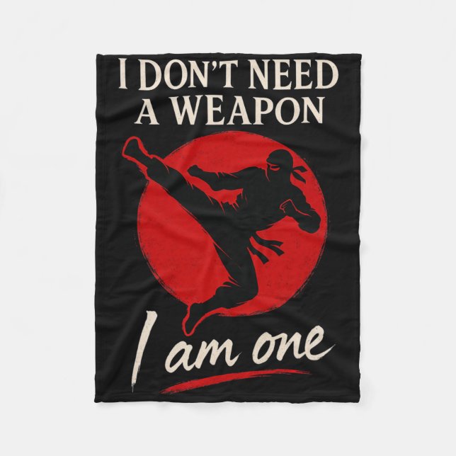 Martialkonsten Ninja Fighter Jag är Vapenknacket Q Fleecefilt (Framsidan)
