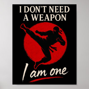 Martialkonsten Ninja Fighter Jag är Vapenknacket Q Poster