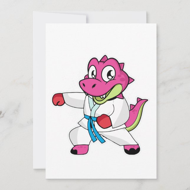 Martialteckningar Dinosaur Girl Inbjudningar (Framsida)