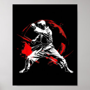 Martialteckningar Karate Fläkt Dynamic MMA Design Poster