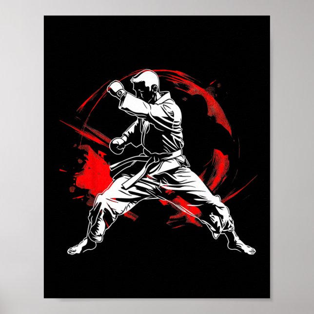 Martialteckningar Karate Fläkt Dynamic MMA Design Poster (Framsidan)