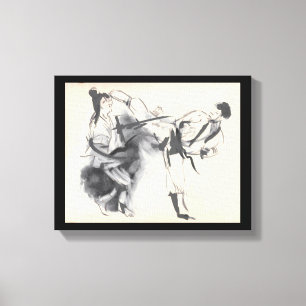 Martialteckningar Side Kick Sketch Teckning Canvastryck