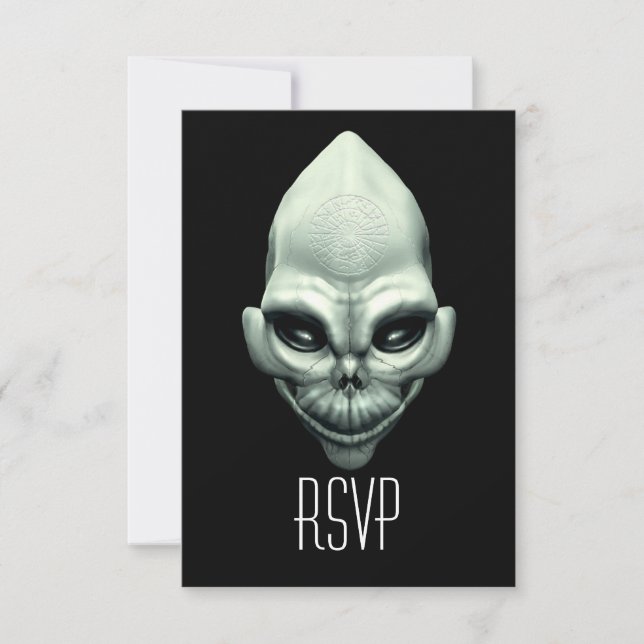 Martian Alien Extraterrestrial Rymden Skull OSA Kort (Framsida)