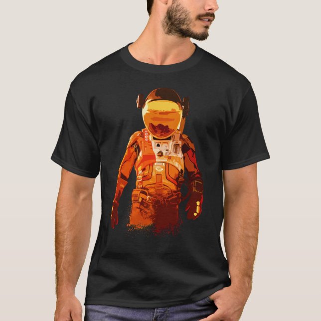 Martian Astronaut Space Explorer Mars T Shirt (Framsida)