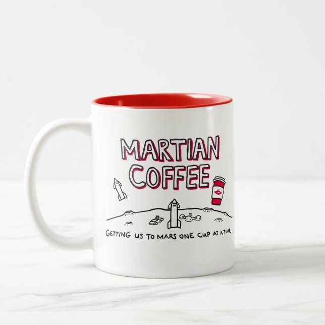 Martian Coffee - Mugg - Vi ska till Mars... (Vänster)