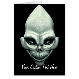 Martian främmande utomjordisk rymdenskalle hälsningskort
