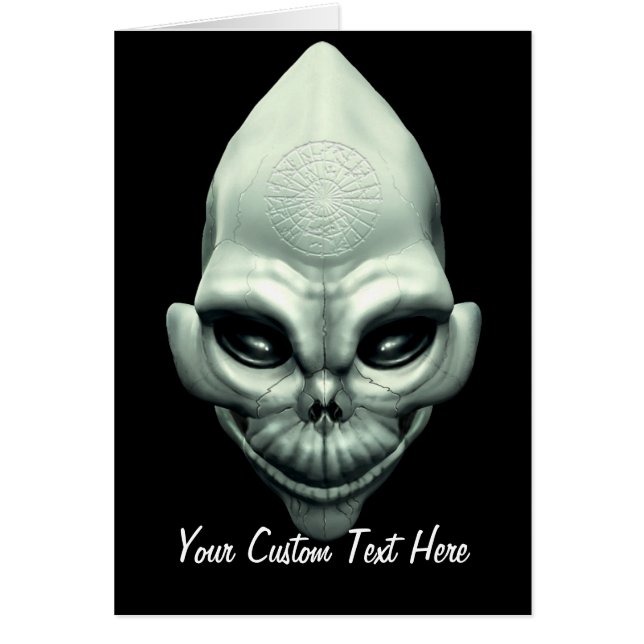 Martian främmande utomjordisk rymdenskalle hälsningskort (Framsidan)