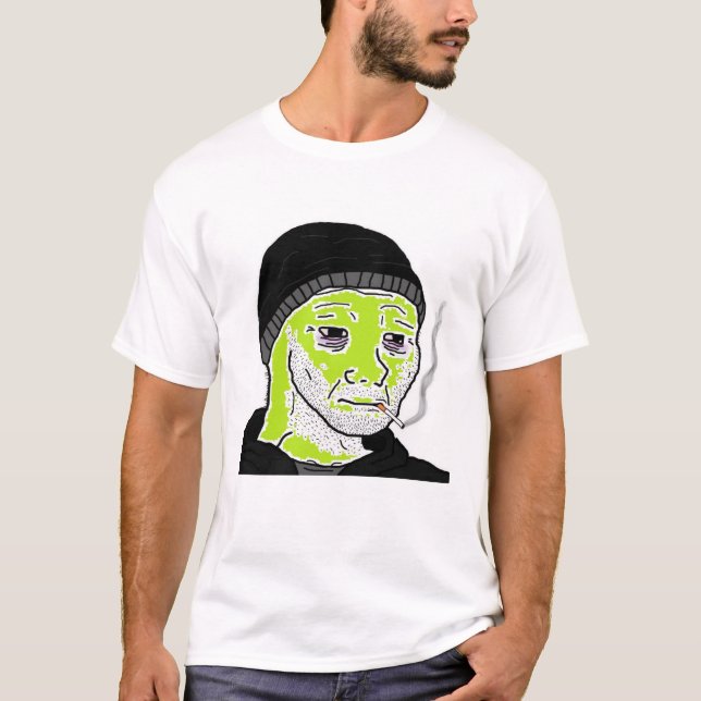Martian Grönt Doomer Basic Manar White T Shirt (Framsida)