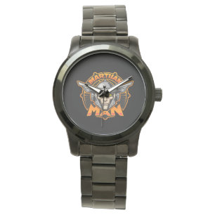 Martian Man Futuristisk Logotyp Konst Armbandsur