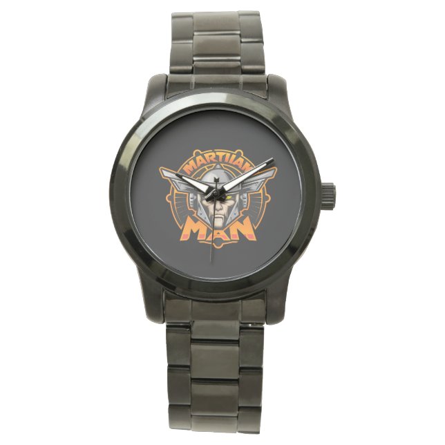 Martian Man Futuristisk Logotyp Konst Armbandsur (Framsida)