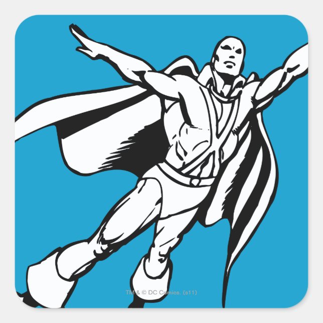 Martian Manhunter Soars 3 Fyrkantigt Klistermärke (Framsida)