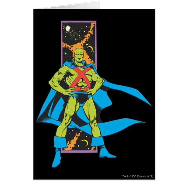 Martian Manhunter & Space BackDrop Hälsningskort (Framsidan)