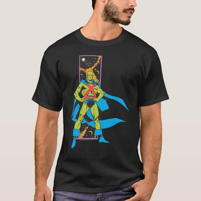 Martian Manhunter & Space BackDrop T Shirt (Framsida)