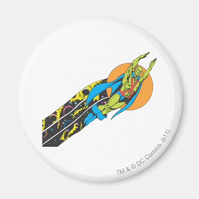 Martian Manhunter tar flyget Magnet (Framsidan)