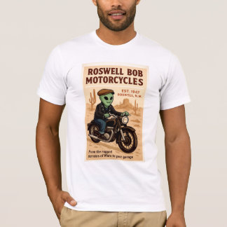 Martian Motorcles Roswell Utomjordingars 1950's Re T Shirt