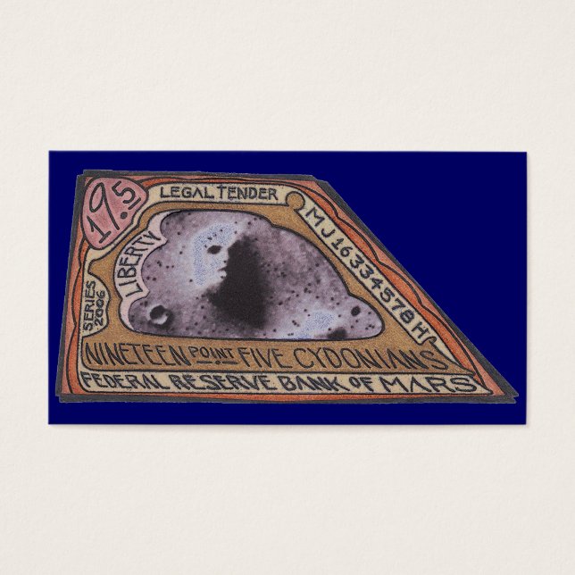Martian $ Nitton Point Fem CYDONIANS ANMÄRKNINGAR Visitkort (Framsidan)