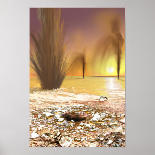 Martian South polar glass cap Poster