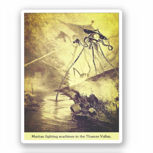 Martianer som släpper ut värmeväxlar klistermärken (Framsida)