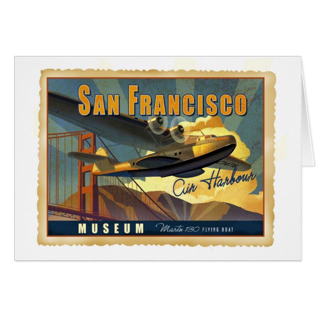 Martin 130 flygafartyg hälsningskort (Framsidan Horizontal)